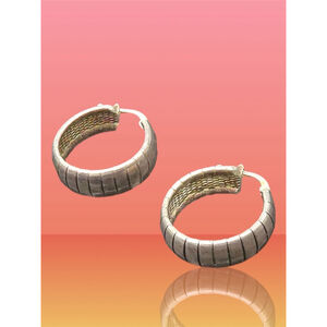 Vintage Milor Italy Sterling Silver Hoop Earrings